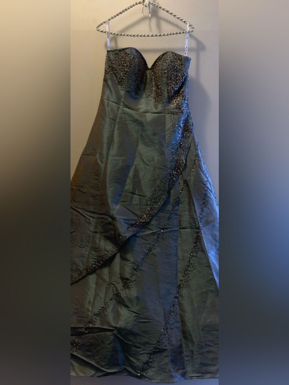 Elegant Black Beaded A-Line Skirt